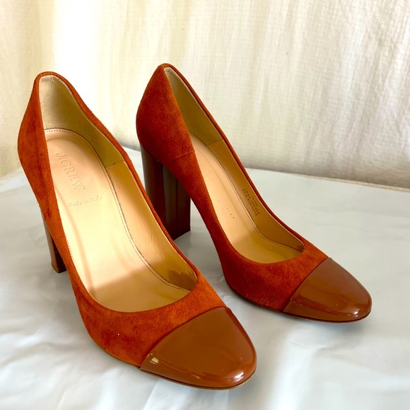 J Crew Made in Italy Suede Round Toe Heels - Picture 2 of 11